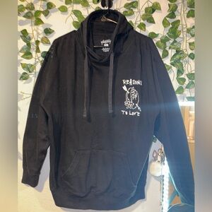 Black Hoodie with Graphic Print